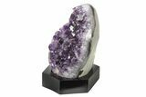 Grape Jelly Amethyst Geode With Wood Base - Uruguay #275691-1